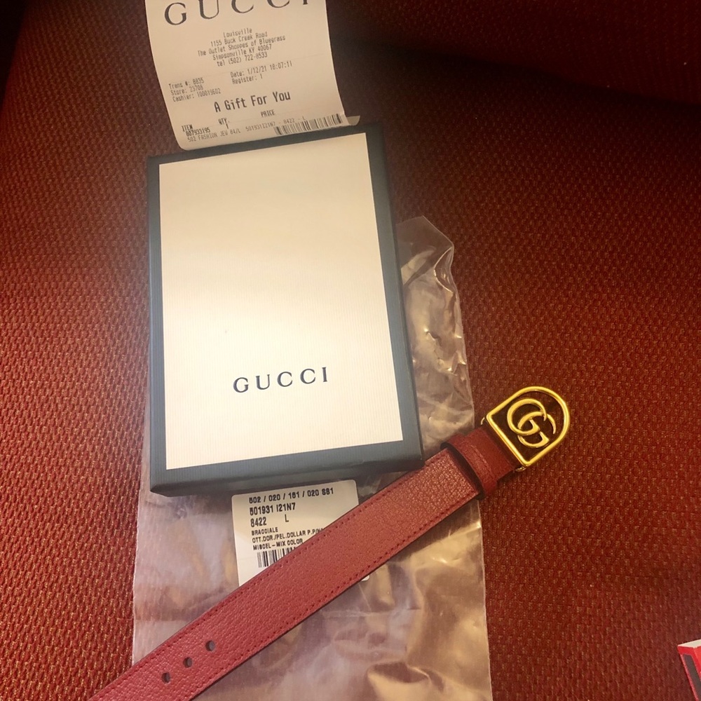 NWT~GUCCI~Marmont Double-G Leather Belt Bracelet - Picture 9 of 11